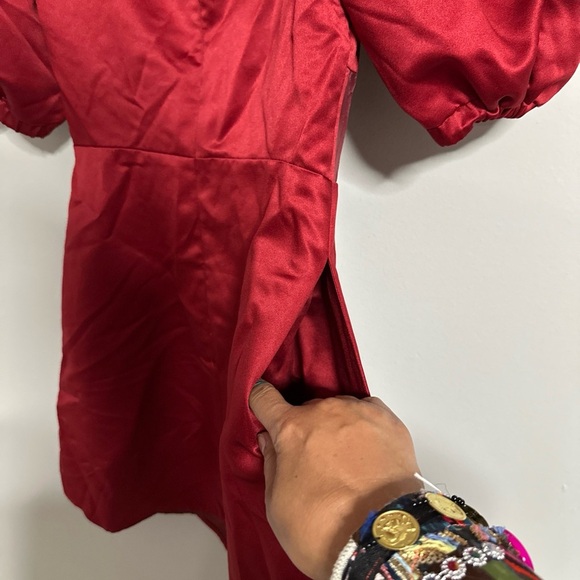 The Autumn Adeigbo Clarette Deep Red Goth Witchy Mesh Corset Dark Academia 4 - Picture 3 of 16